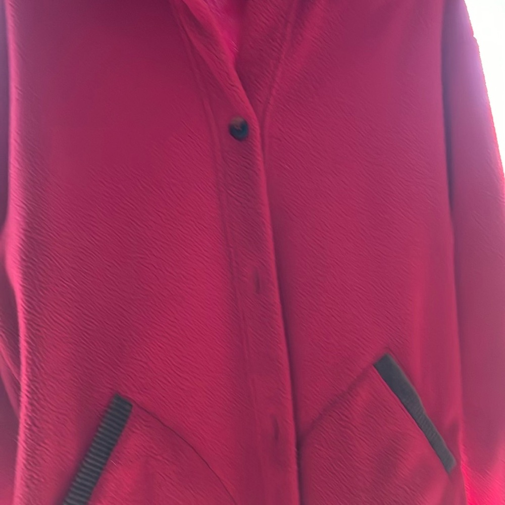 Vibrant Red Jacket with Black Accents